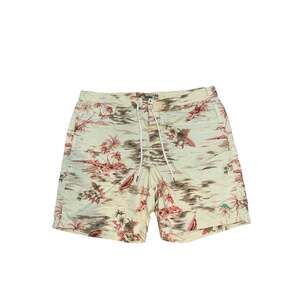 Tommy Bahama Relax Board Swim Palm Trees Beach Cream Drawstring Shorts Size L